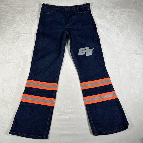 CALPIA Jeans Men Size W34 L30 Reflective Visibility Safe 100% Cotton Made in USA - Picture 1 of 9